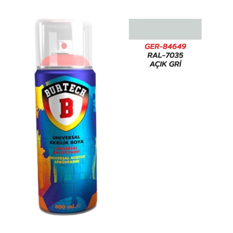 BURTECH ÜNIVERSAL RAL-7035 AÇIK GRI SPREY BOYA 400 ml.